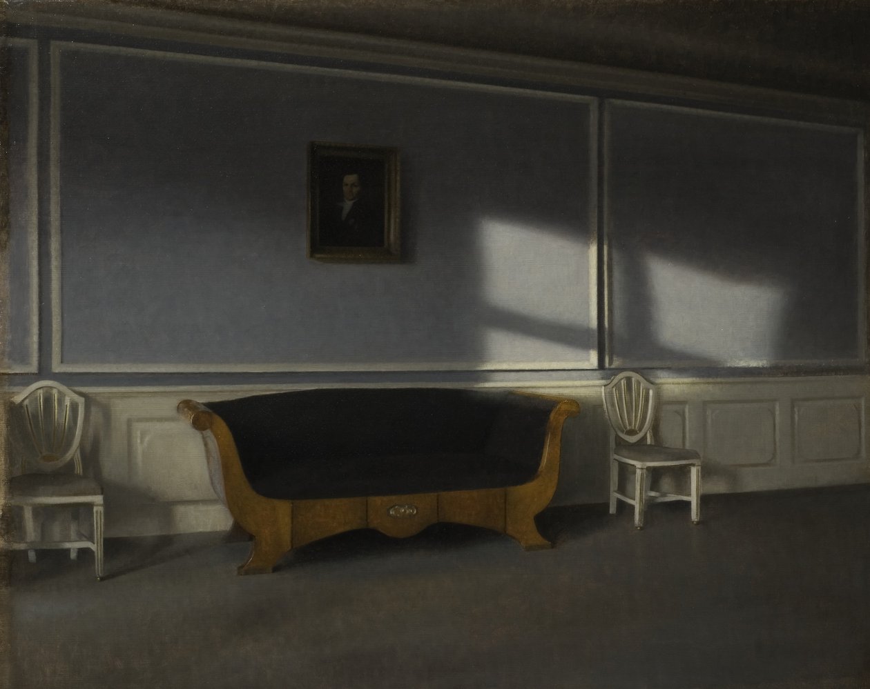 Napfény a szalonban III, 1905 körül alkotó: Vilhelm Hammershoi