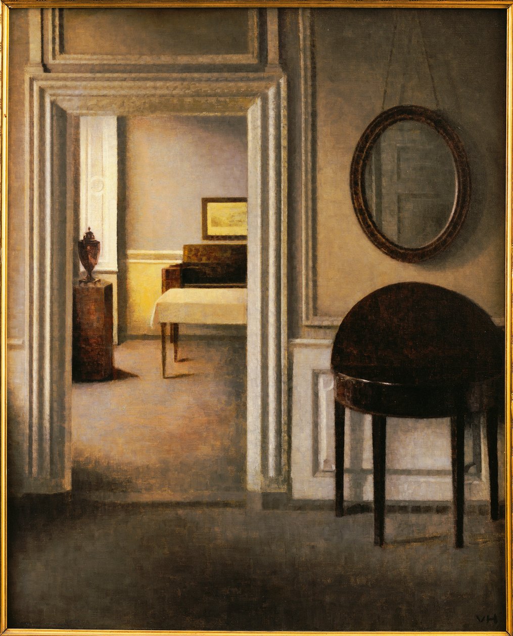 The Music Room, Strandgade 30, 1907 körül alkotó: Vilhelm Hammershoi