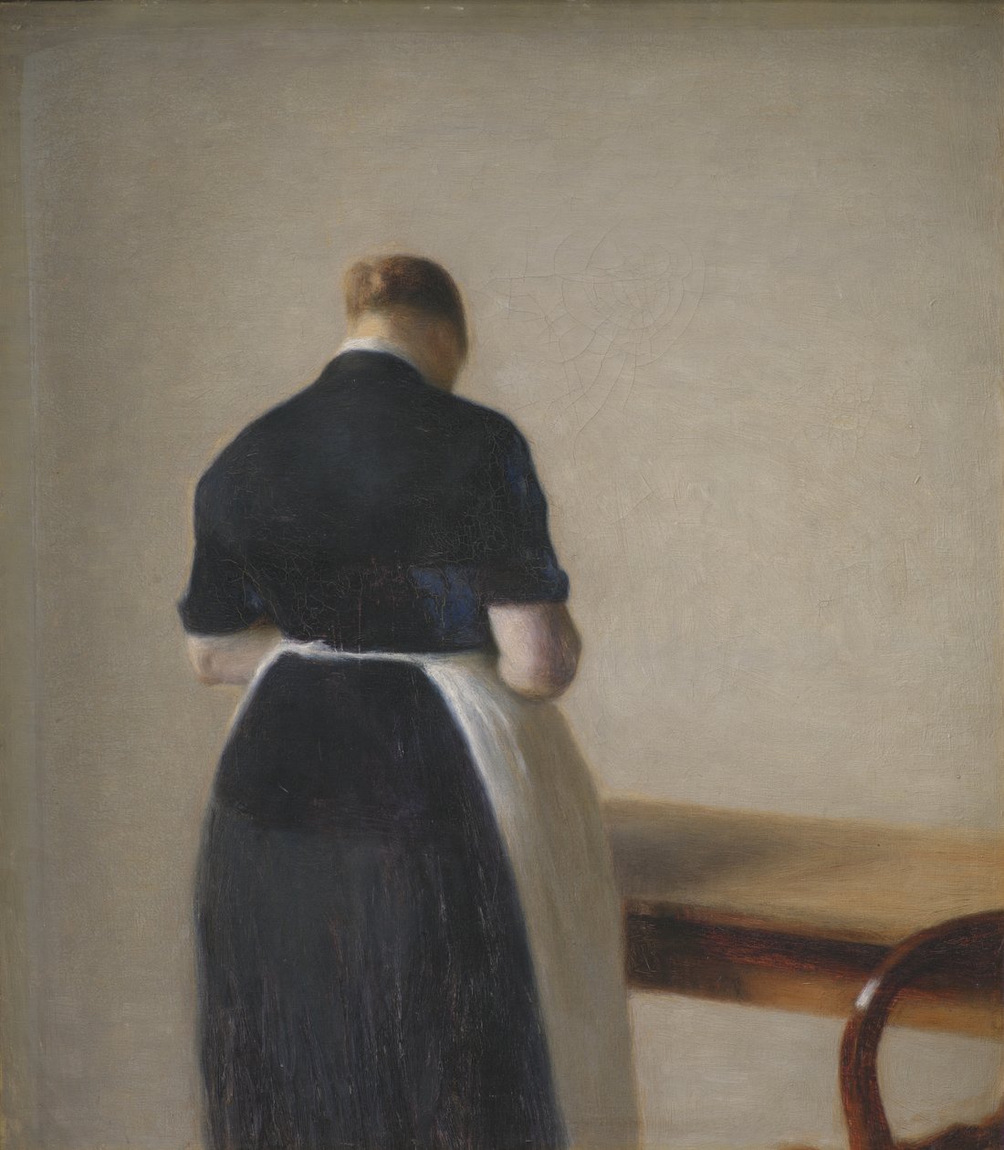 Hátulról látható nő alkotó: Vilhelm Hammershøi
