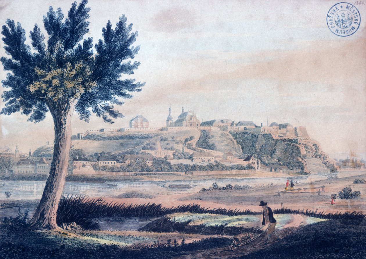 Vysehrad látképe, 1830 körül alkotó: Vincenc Morstadt