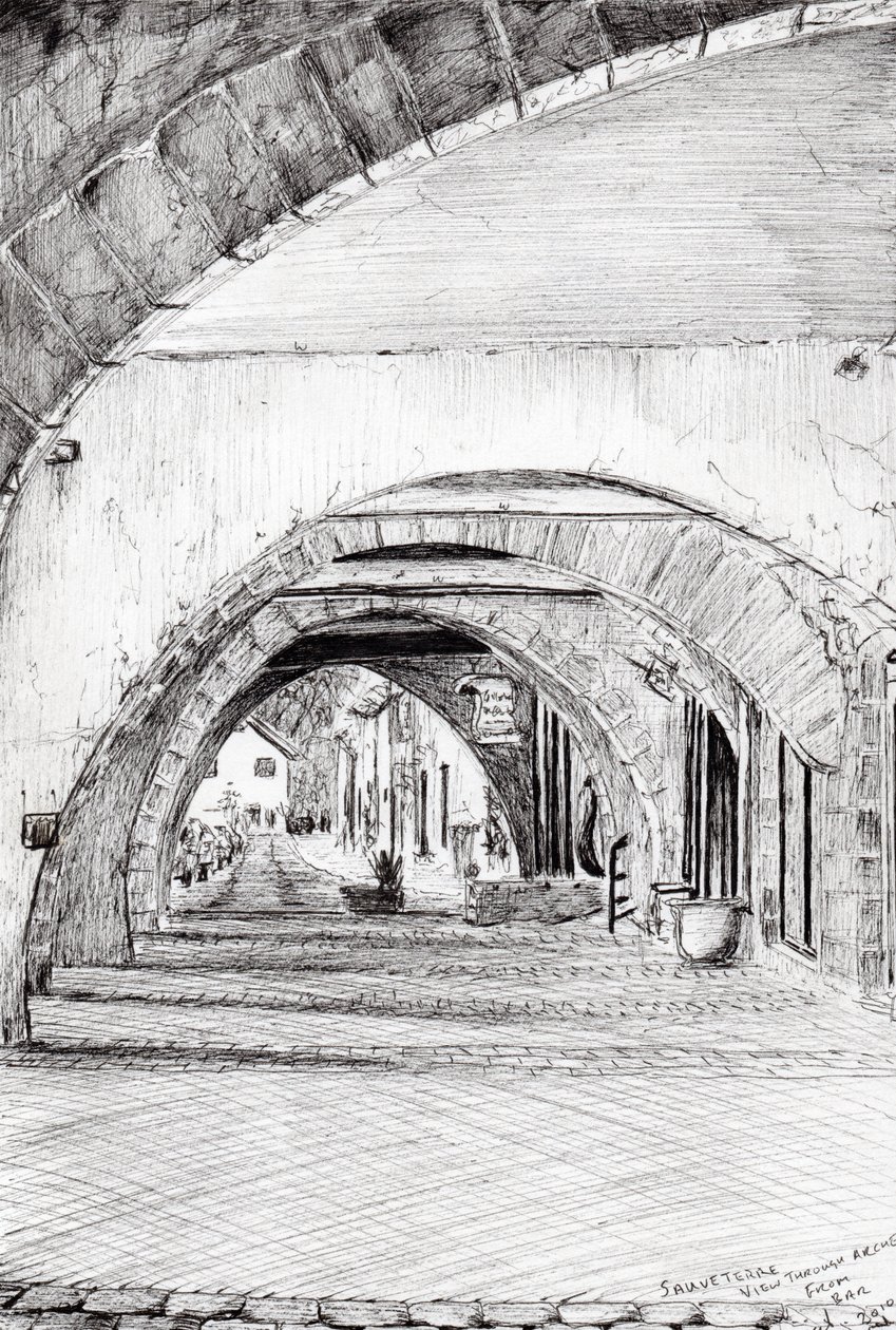 Arches Sauveterre Franciaország, 2010, (tinta papíron) alkotó: Vincent Alexander Booth