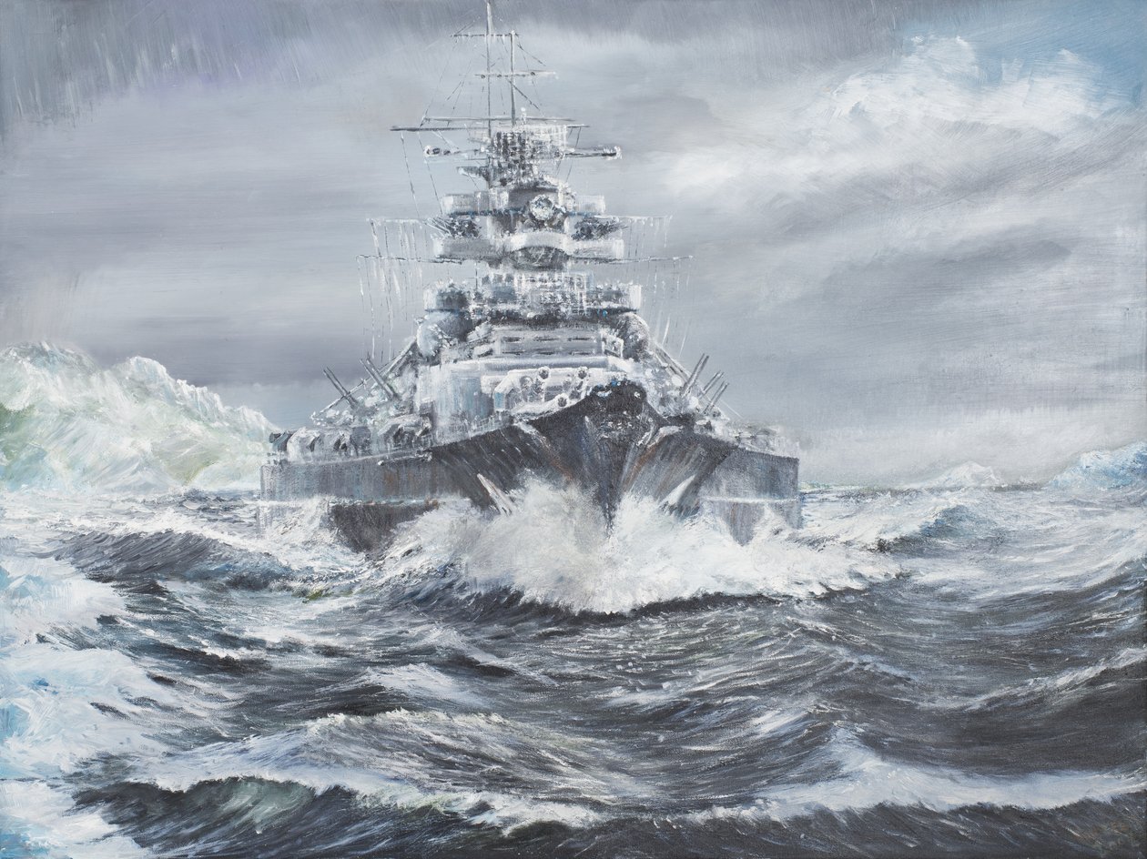Bismarck Grönland partjainál, 1941. május 23., 19:00 (Olaj, vászon) alkotó: Vincent Alexander Booth