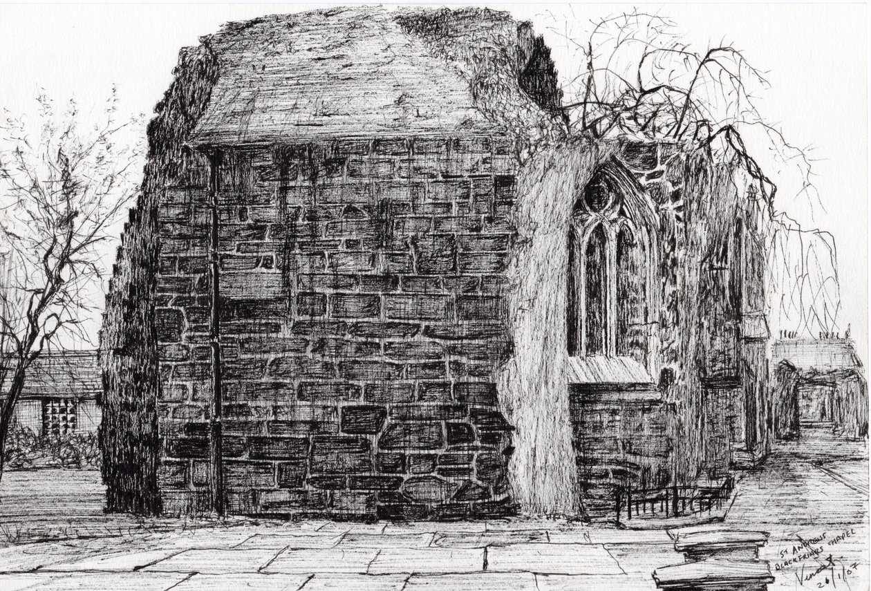 Blackfriars Chapel St Andrews, 2007, (tinta papíron) alkotó: Vincent Alexander Booth
