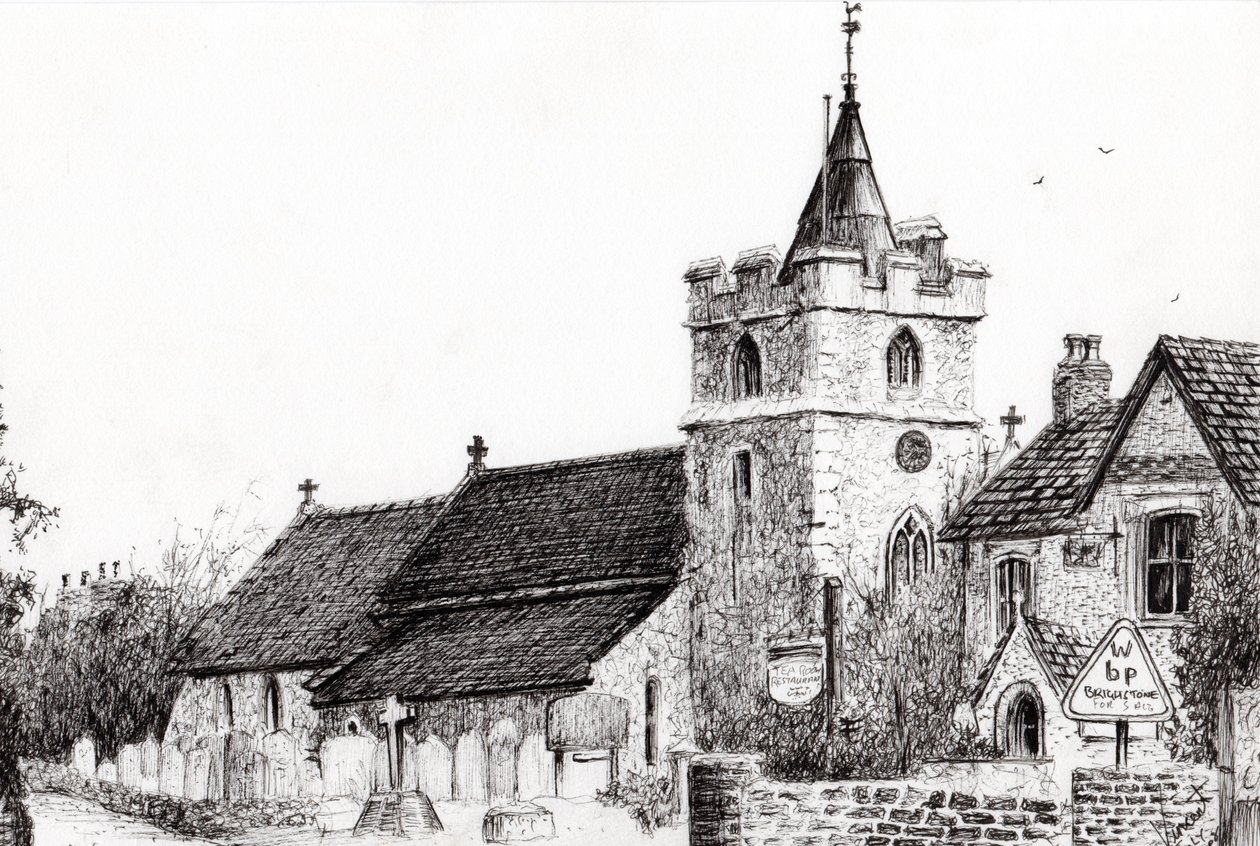 Brightstone Church I.O.W., 2008, (tinta papíron) alkotó: Vincent Alexander Booth
