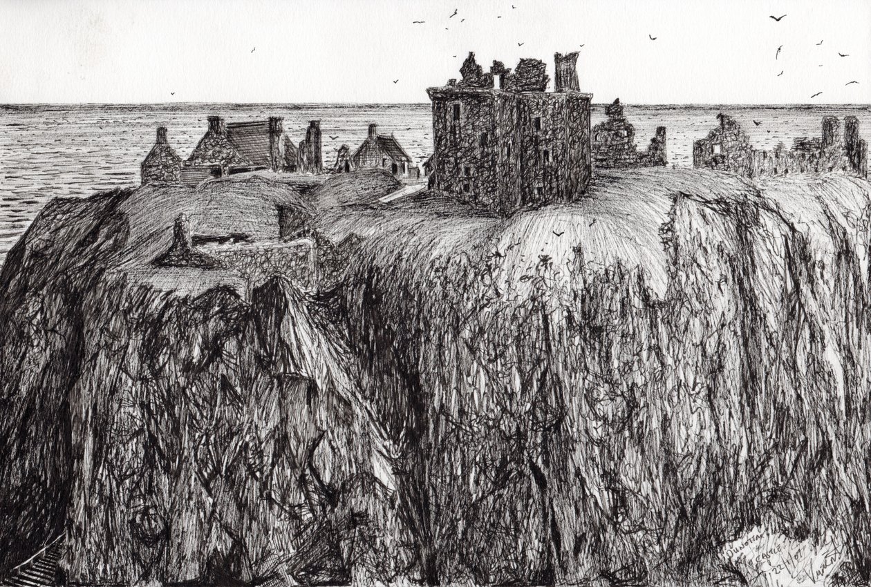Dunnottar kastély, 2007, (tinta, papír) alkotó: Vincent Alexander Booth