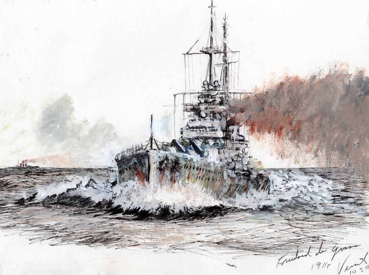 Friedrich der Grosse 1914, 2008, (Akril tinta papíron) alkotó: Vincent Alexander Booth