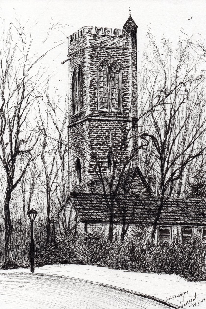 Inveraray Scotland, 2007, (tinta papíron) alkotó: Vincent Alexander Booth