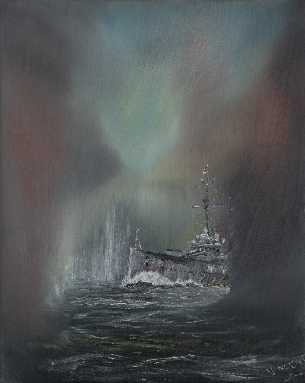 Jütland, 1916. május 31., 2014. (olaj, vászon) alkotó: Vincent Alexander Booth