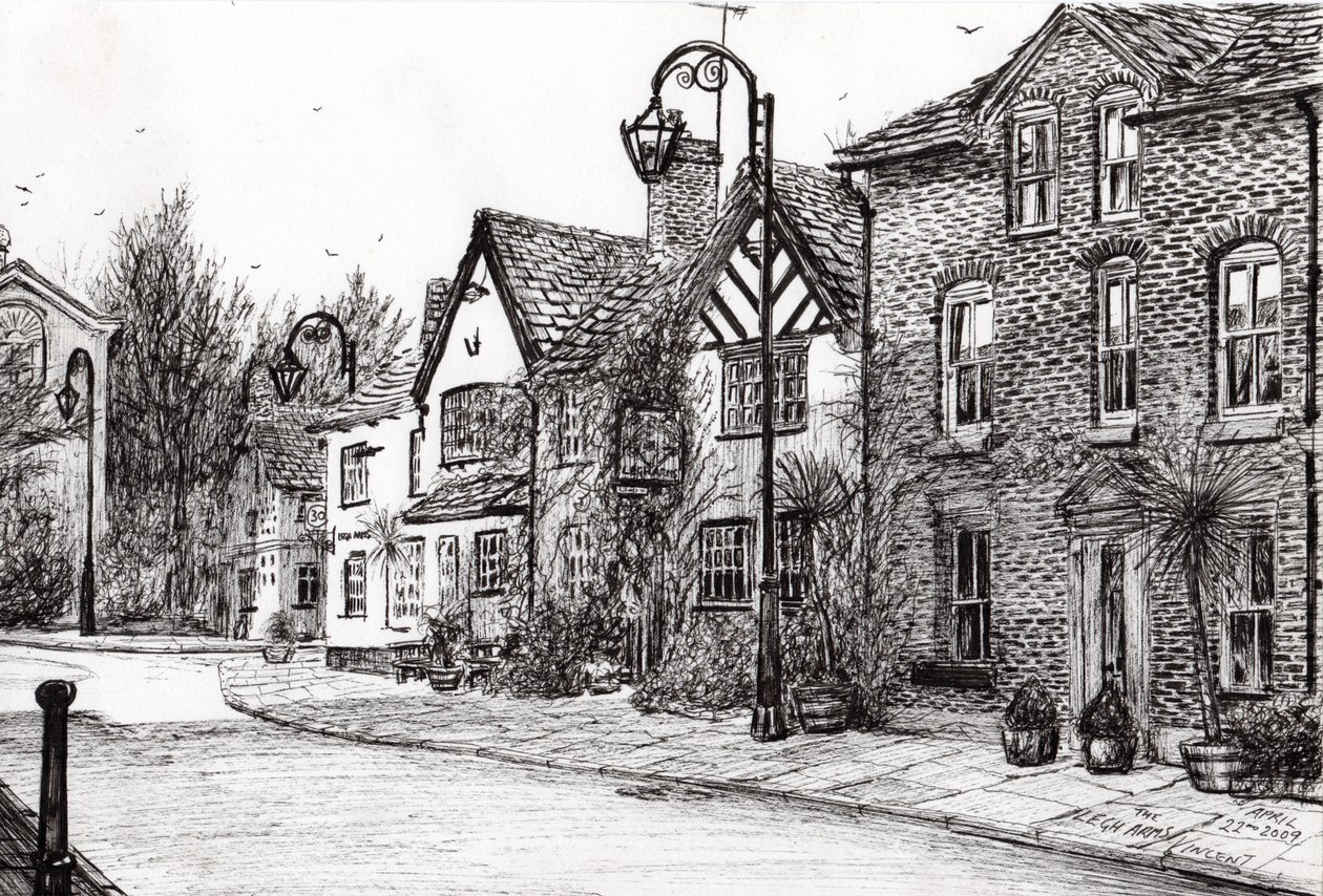 Legh Arms Prestbury, 2009, (tinta papíron) alkotó: Vincent Alexander Booth