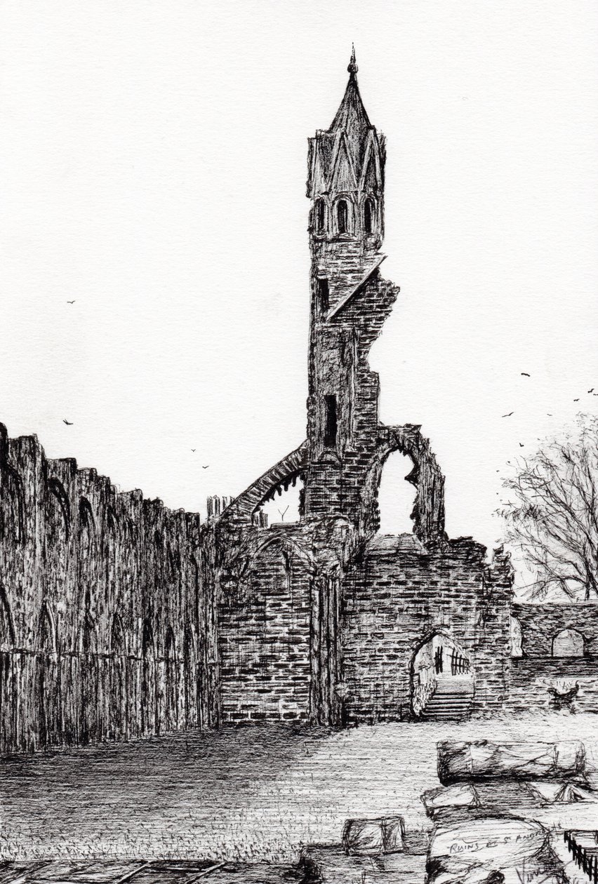 Romok St. Andrews-ban, 2006, (tinta papíron) alkotó: Vincent Alexander Booth