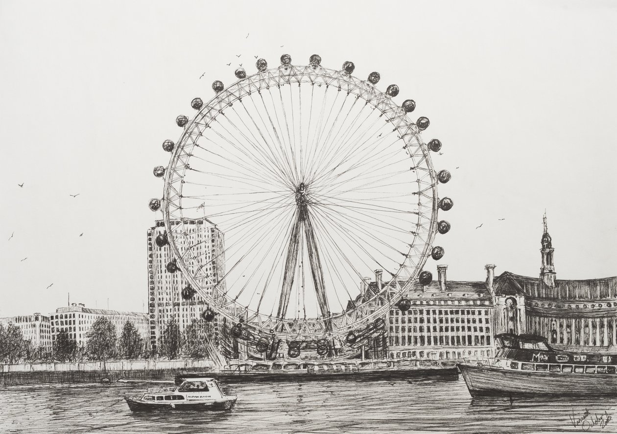 The London Eye, 2006, (Tinta, papír) alkotó: Vincent Alexander Booth