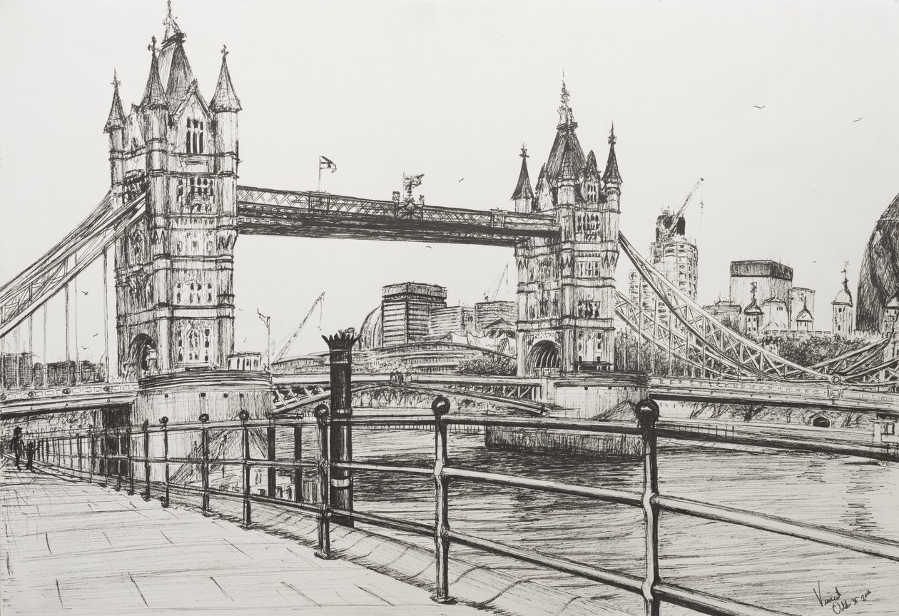 Tower Bridge London, 2006, (Tinta papíron) alkotó: Vincent Alexander Booth