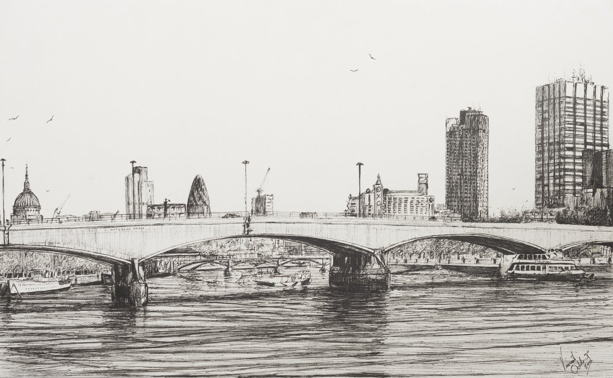 Waterloo Bridge London, 2006, (Tinta, papír) alkotó: Vincent Alexander Booth