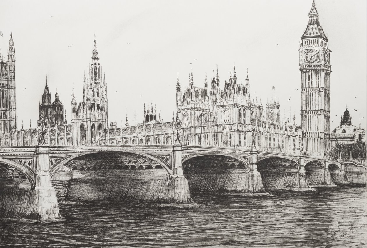 Westminster Bridge London, 2006, (Tinta, papír) alkotó: Vincent Alexander Booth