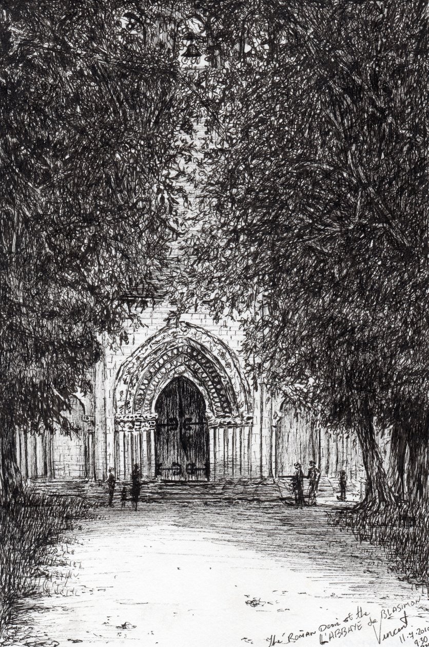 the Roman Door labbey de blassimon, 2010, (tinta papíron) alkotó: Vincent Alexander Booth