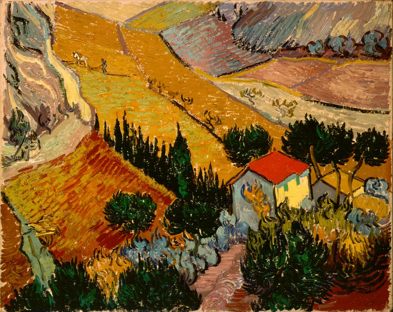 Táj ház és szántó alkotó: Vincent van Gogh