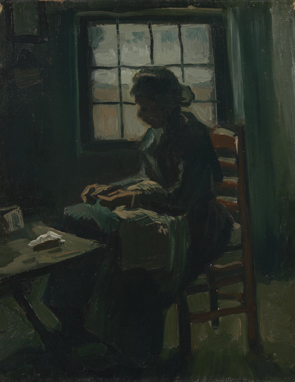 Nő varrás alkotó: Vincent van Gogh