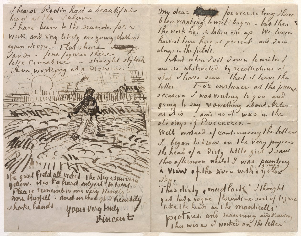Levél John Peter Russellnek alkotó: Vincent van Gogh