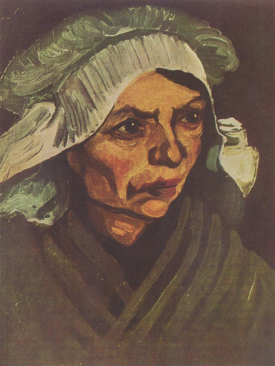 Egy parasztasszony portréja fehér csuklyával alkotó: Vincent van Gogh