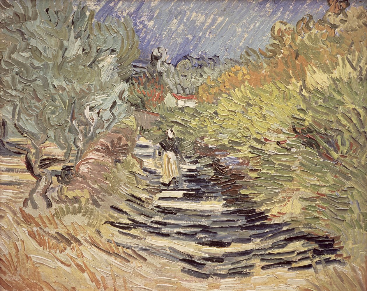 Út St. Remyben női alakokkal, 1889 alkotó: Vincent van Gogh