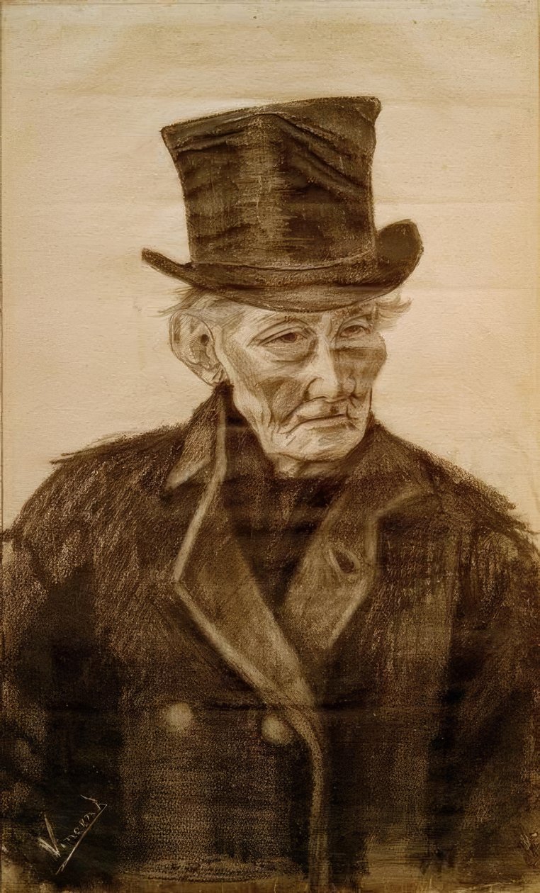 Öreg ember cilinderrel alkotó: Vincent van Gogh