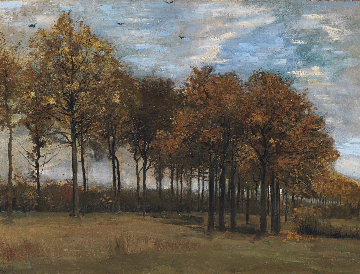 Őszi táj, 1885 körül (olaj, vászon táblára fektetve) alkotó: Vincent van Gogh