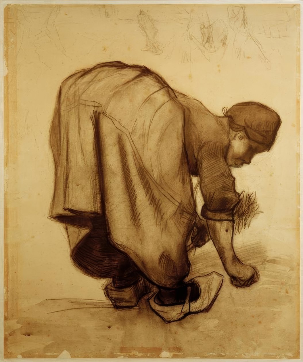 A gazda felesége kukoricát arat alkotó: Vincent van Gogh