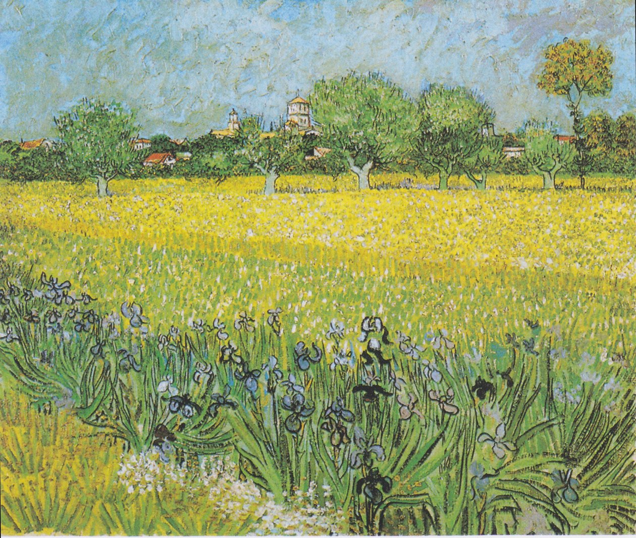 Arles nézete Irissal az előtérben alkotó: Vincent van Gogh