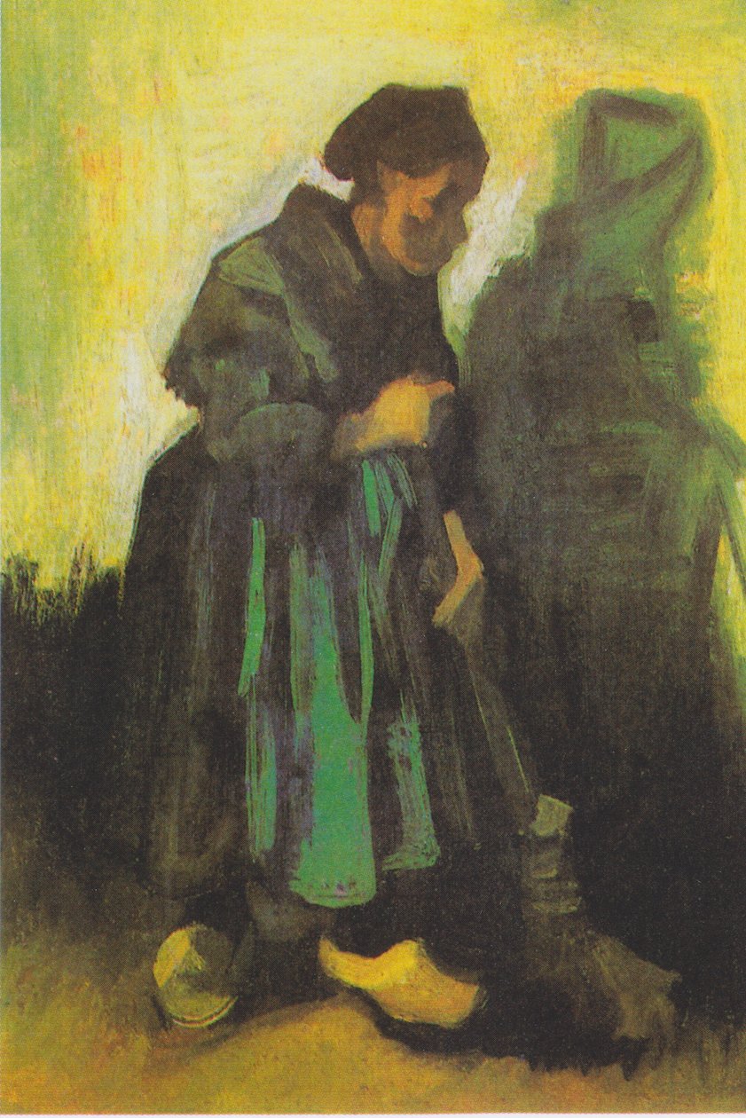 Farmer felesége söpör a folyosón alkotó: Vincent van Gogh