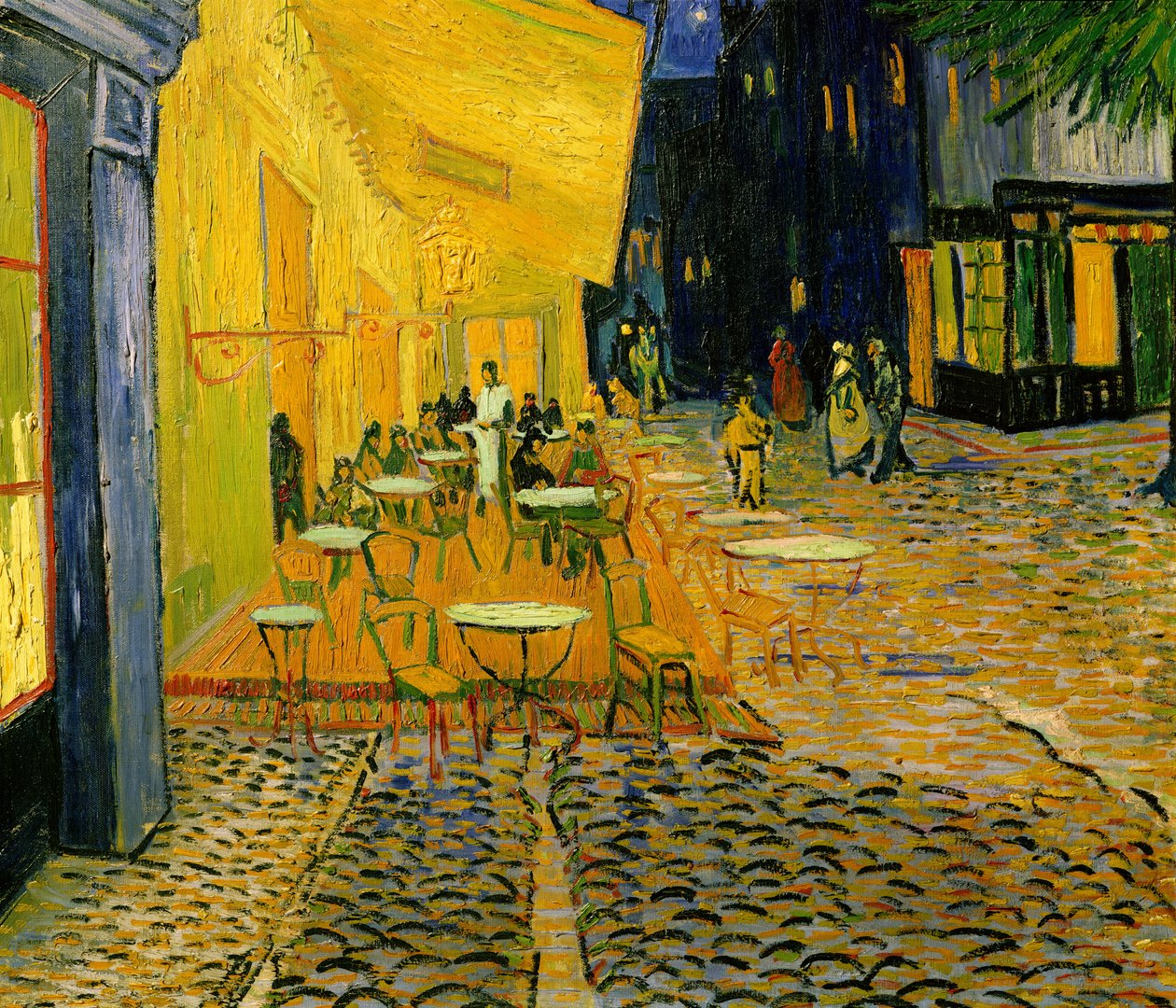 Cafe Terrace, Place du Forum, Arles, 1888 olaj, vászon részlet 192281-ből alkotó: Vincent van Gogh
