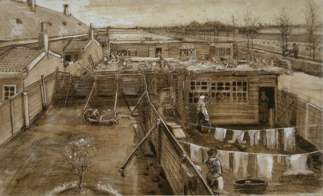 Asztalos udvar és mosoda F 939 JH 150 alkotó: Vincent van Gogh