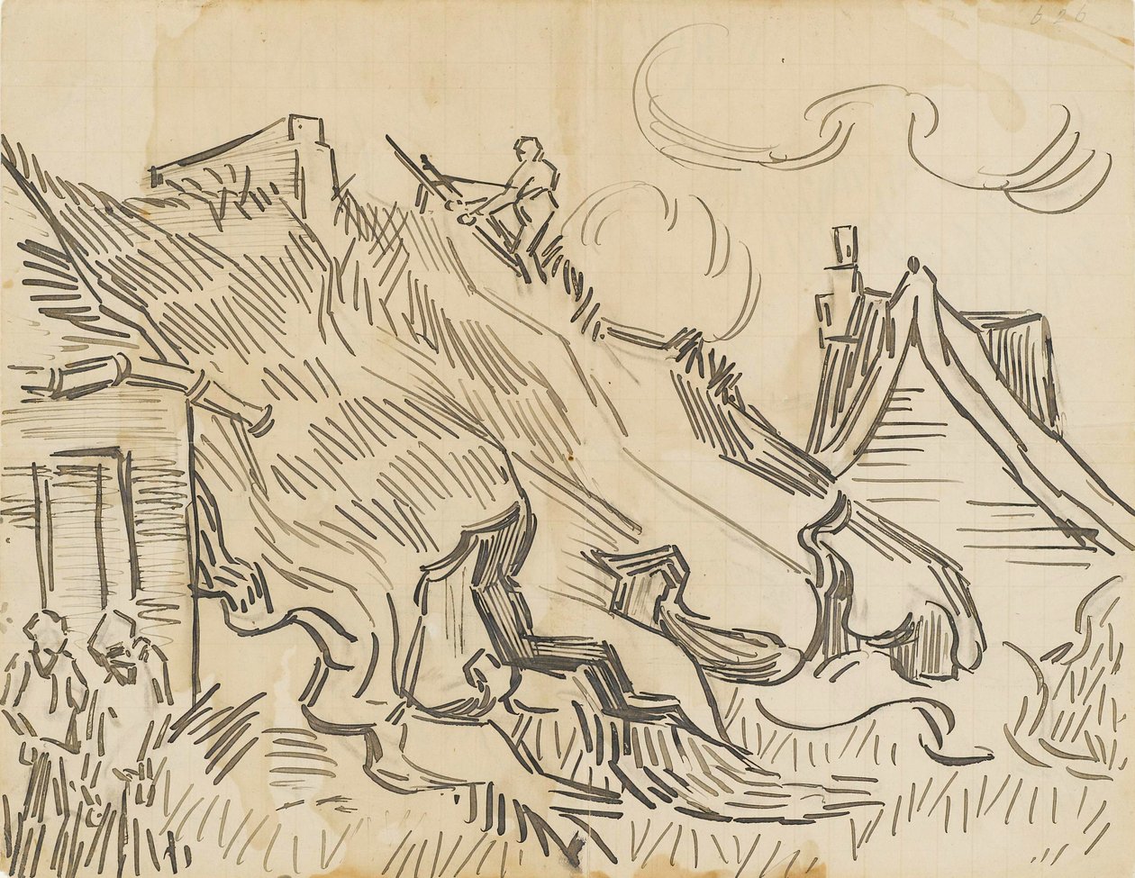Nádtetős nyaralók és figurák alkotó: Vincent van Gogh
