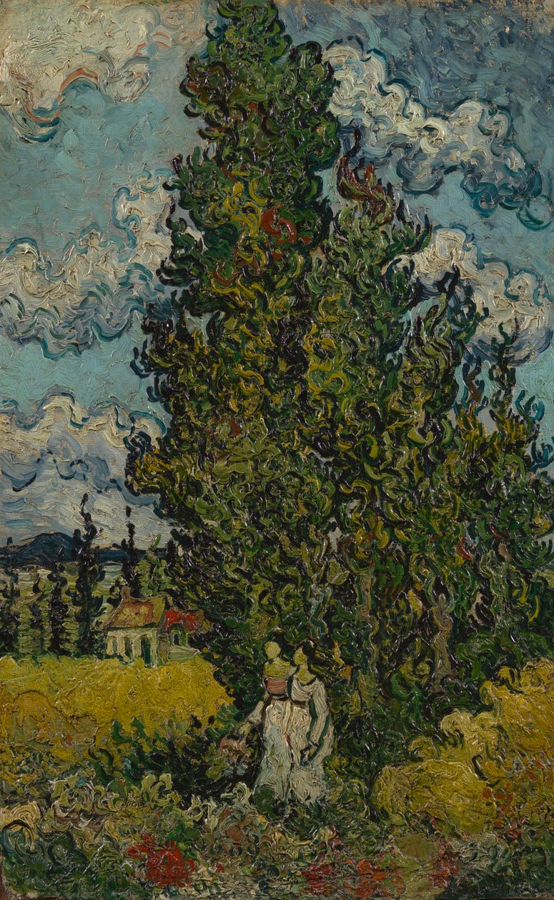 Ciprusok és két nő alkotó: Vincent van Gogh