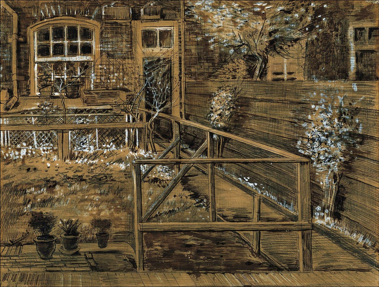A kert Sien édesanyja hágai háta mögött alkotó: Vincent van Gogh