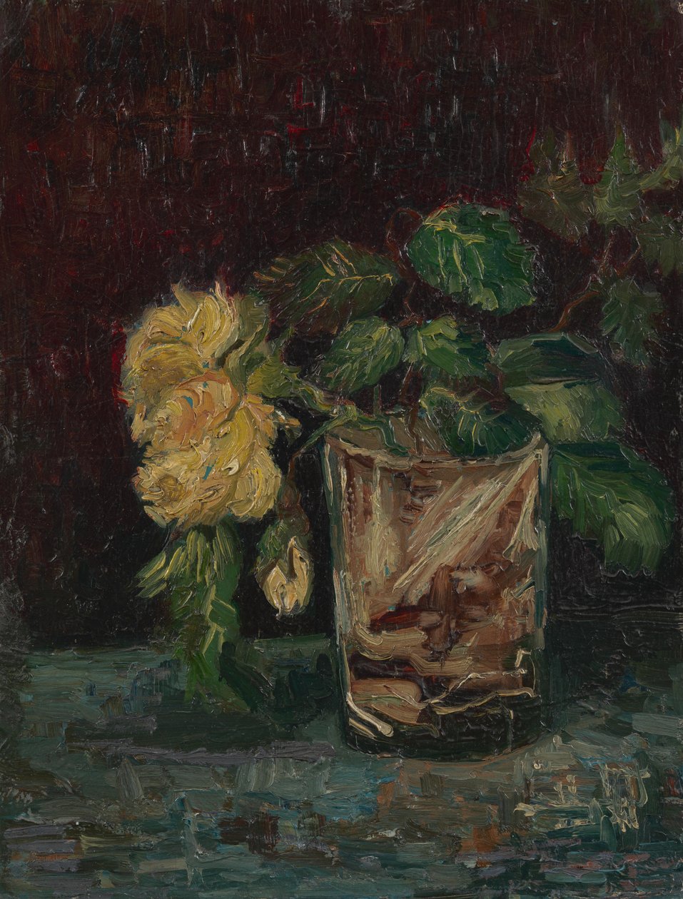 Üveg sárga rózsákkal alkotó: Vincent van Gogh