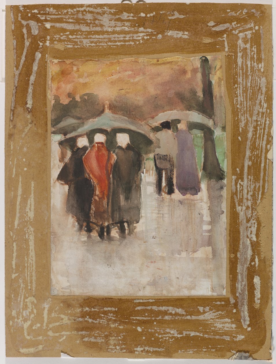 Esőben, 1882 (wc fehérrel kiemelve pergamenre) alkotó: Vincent van Gogh