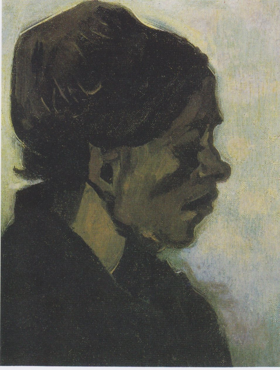 Egy barbantin parasztasszony feje sötét csuklyával alkotó: Vincent van Gogh