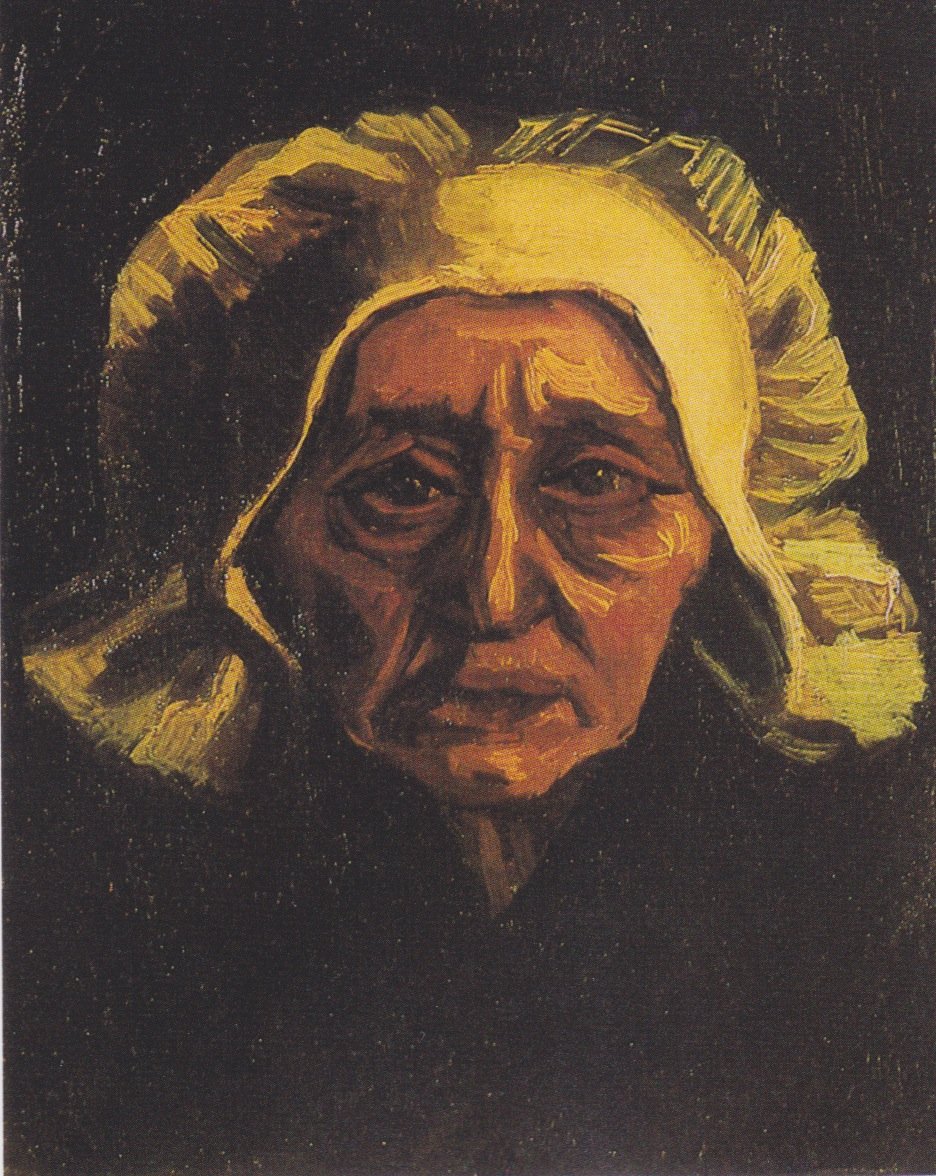 Fehér csuklyás parasztasszony feje alkotó: Vincent van Gogh