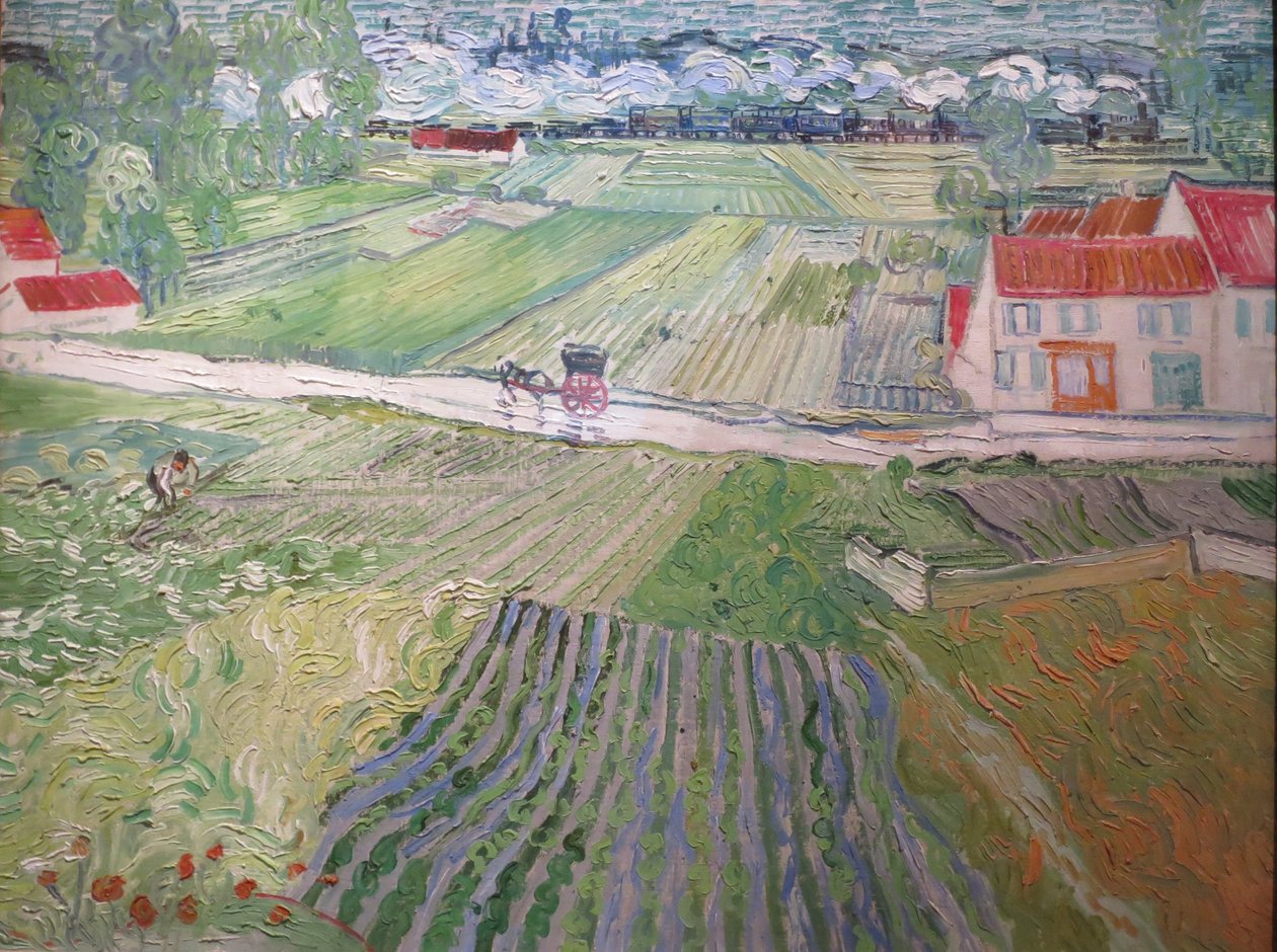 Táj kocsival és vonatokkal alkotó: Vincent van Gogh