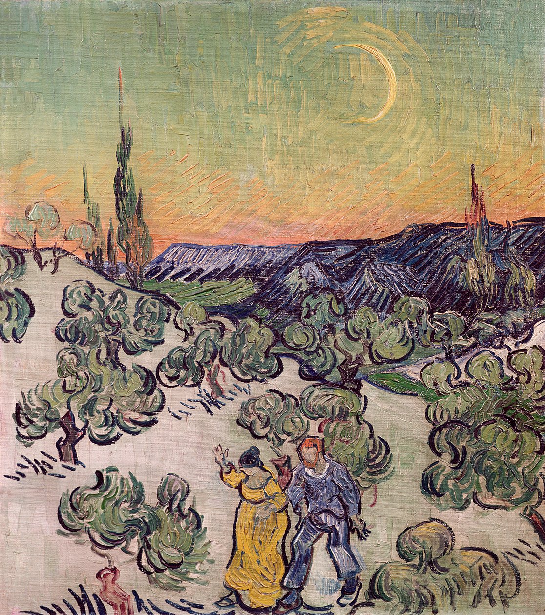 Holdfényes táj, 1889 alkotó: Vincent van Gogh