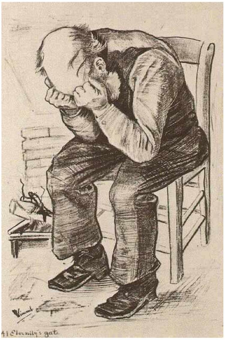 Öregember a fejével a kezében (az Eternitys kapunál) alkotó: Vincent van Gogh
