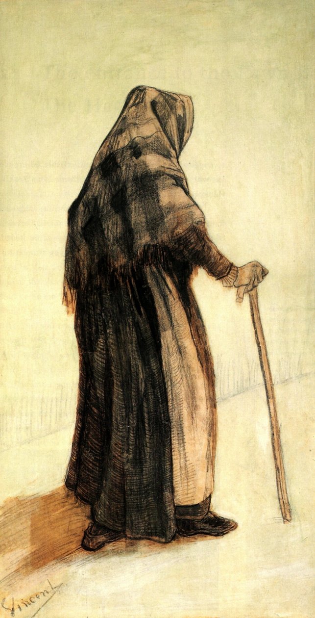Öregasszony az F913 mögül nézve alkotó: Vincent van Gogh