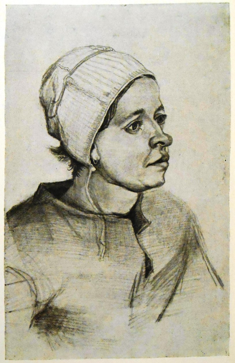 Parasztasszony sima, fehér sapkával alkotó: Vincent van Gogh