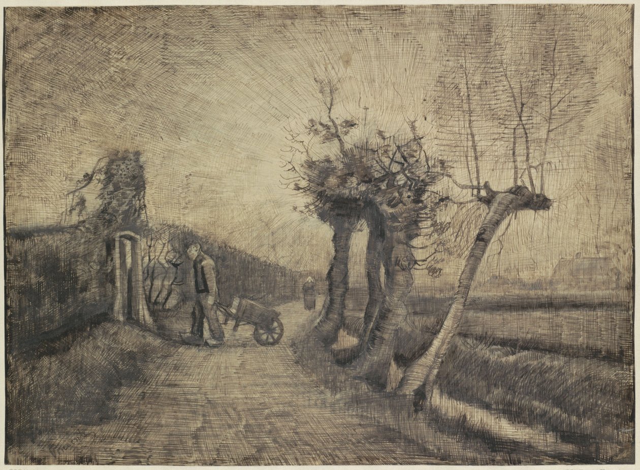 Út a nueneni plébánia kertje mögött, 1884 (tinta papíron) alkotó: Vincent van Gogh