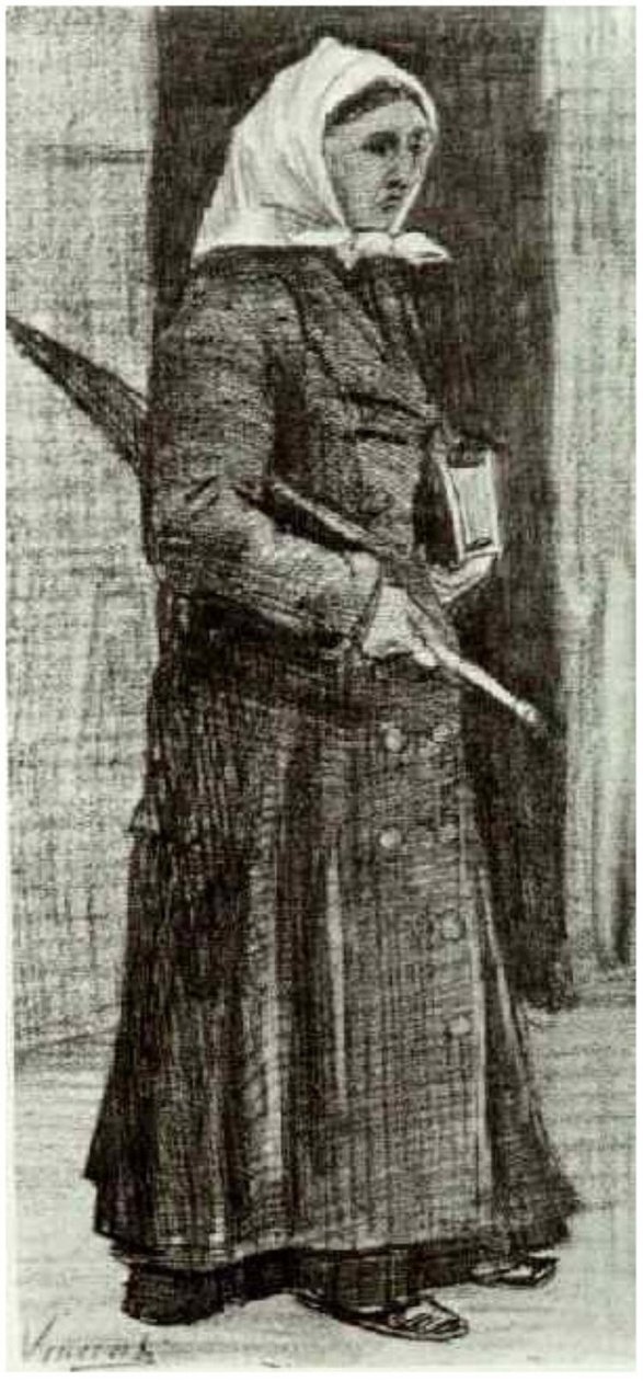 Sien esernyővel és imakönyvvel alkotó: Vincent van Gogh