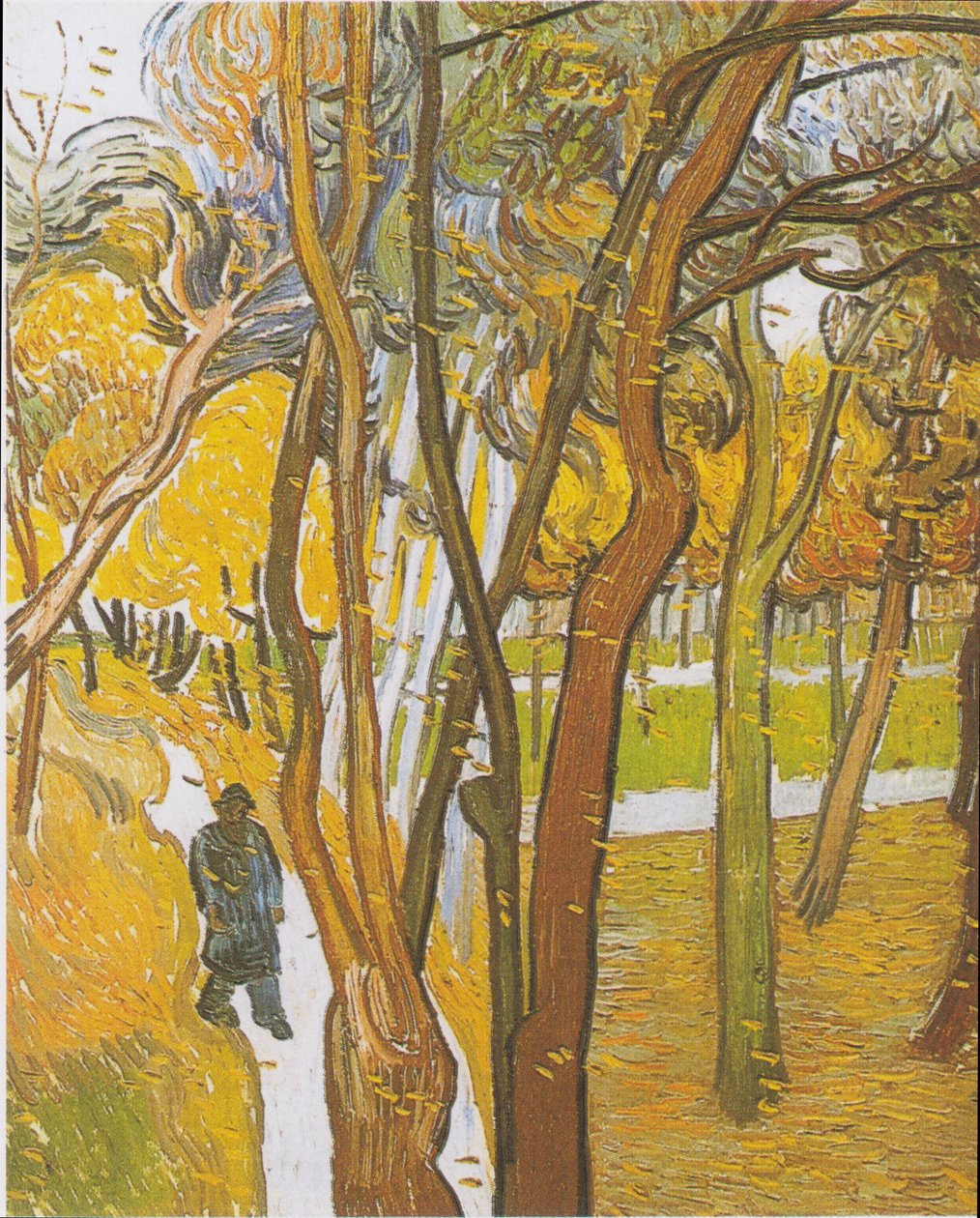 Séta a parkban, hulló levelekkel alkotó: Vincent van Gogh