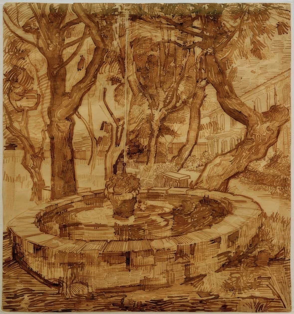Szökőkút a szanatórium kertjében alkotó: Vincent van Gogh