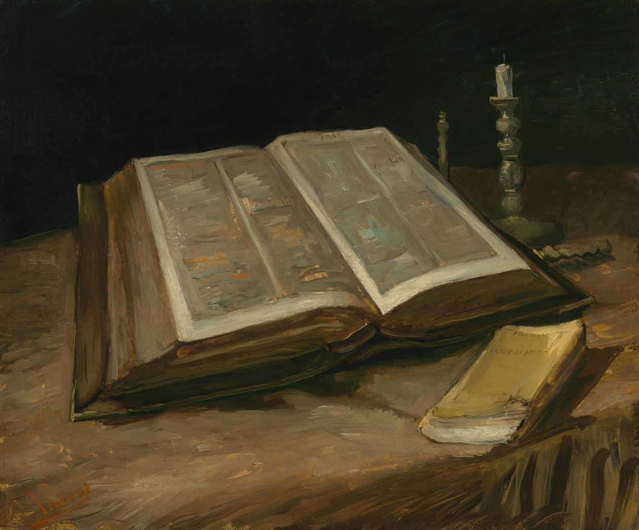 Csendélet Bibliával, 1885 alkotó: Vincent van Gogh