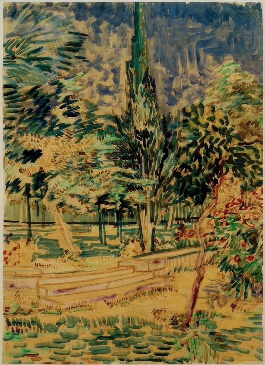 Lépcsők a szanatórium kertjében alkotó: Vincent van Gogh