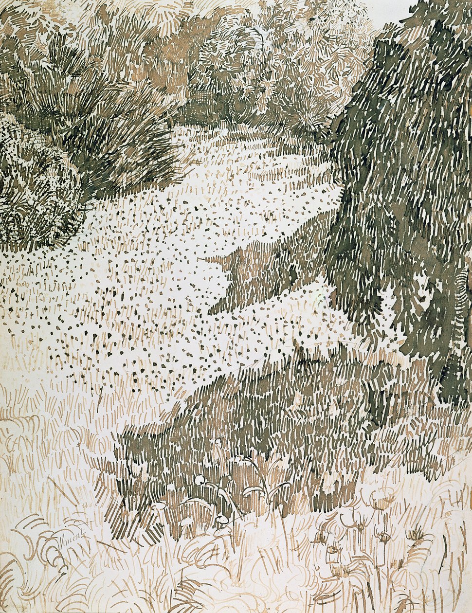 A Park sarka, 1888 (tinta és ceruza papíron) alkotó: Vincent van Gogh